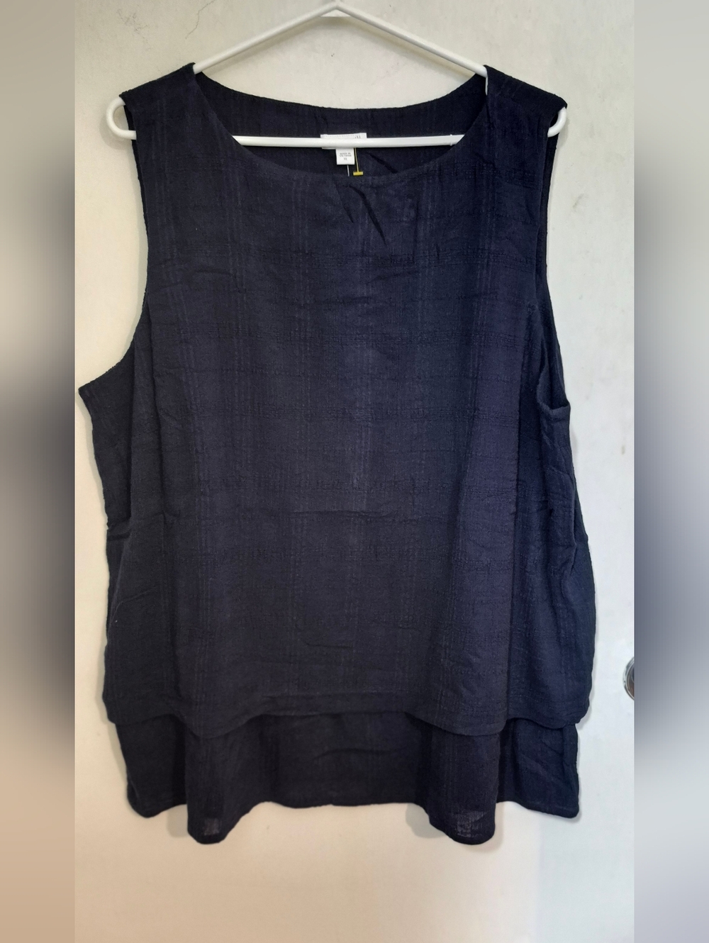 J. Jill Navy Layered Textured Sleeveless Tank Sz.XL NWT